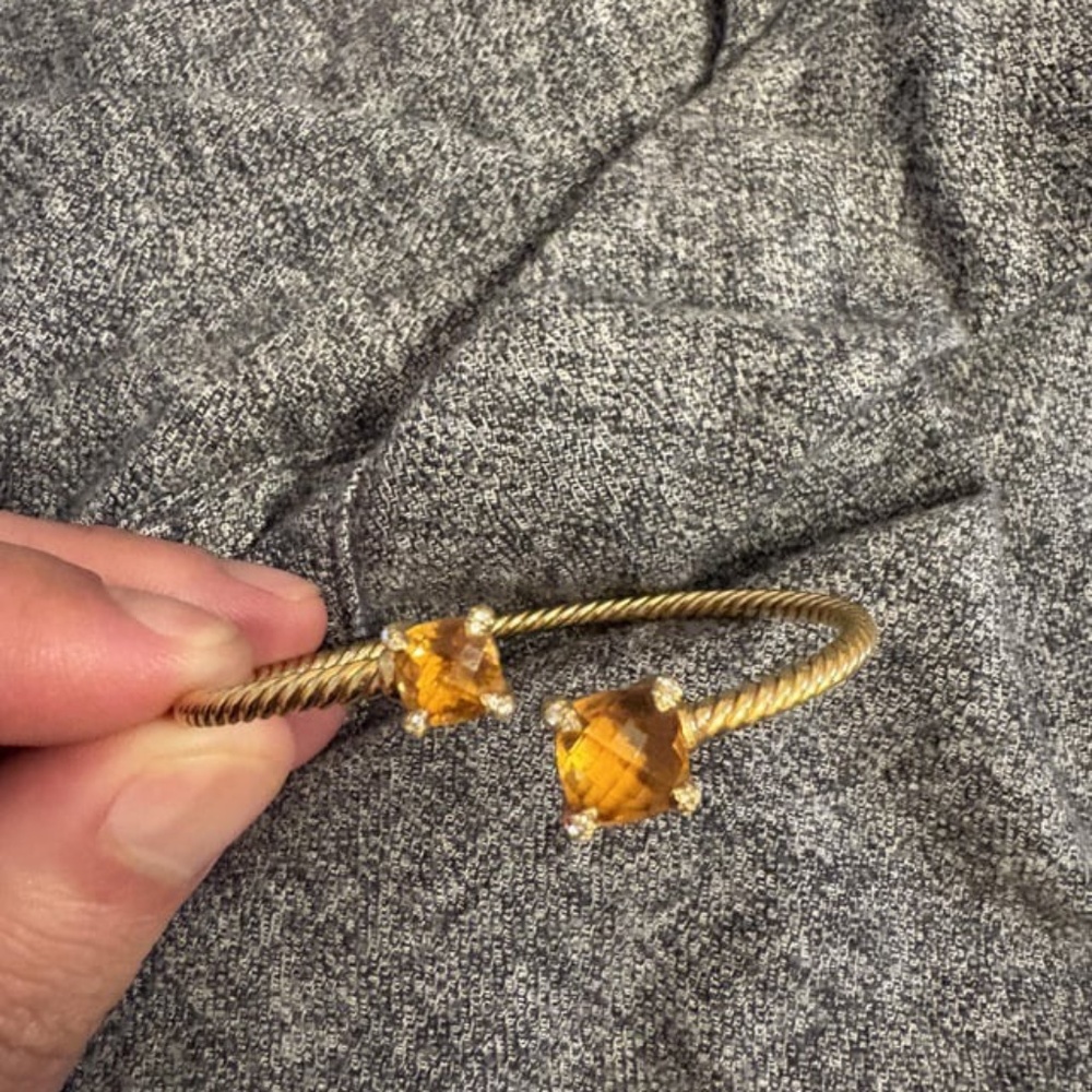 David Yurman Chatelaine 18k yellow gold Citirine diamonds Bracelet